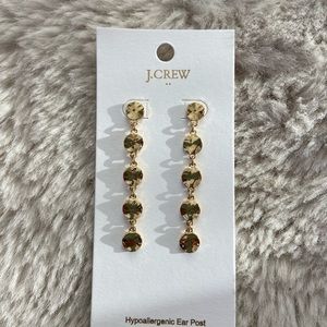 J. Crew hammered gold hypoallergenic ear post earrings. Brand new with tags.